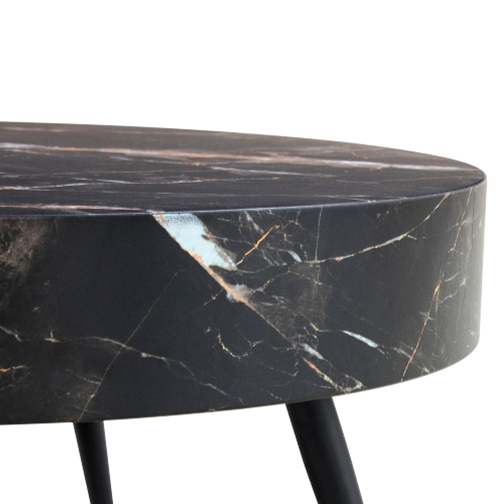 LuxeHome™ – 31.5" Black Marble Round Coffee Table with Adjustable Metal Legs (US Warehouse) - enhanced image 20