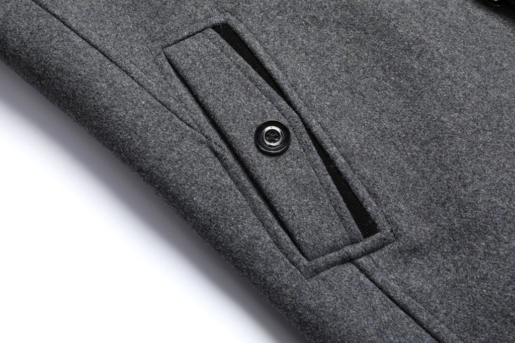 Men's Wool Woolen Thickened Overcoat Jacket - enhanced image 20