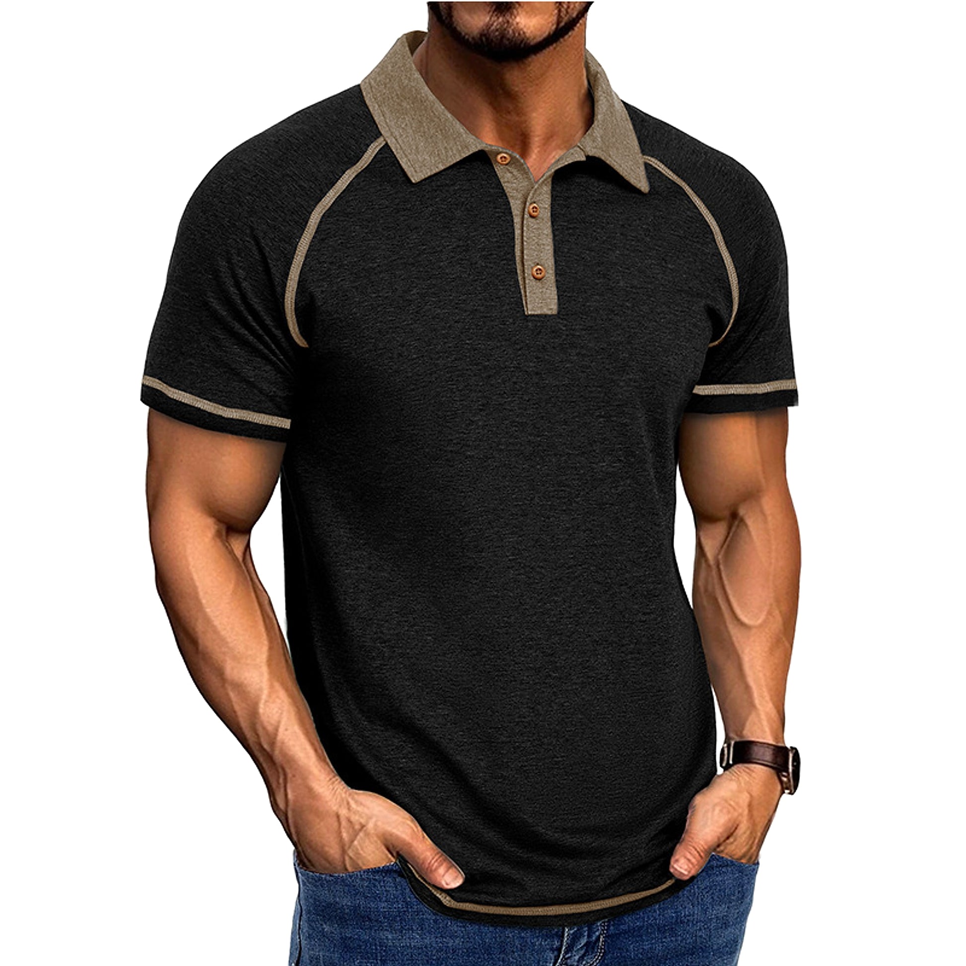 Short-sleeved Lapel T-shirt POLO Bottoming Shirt Men Clothing - enhanced image 20