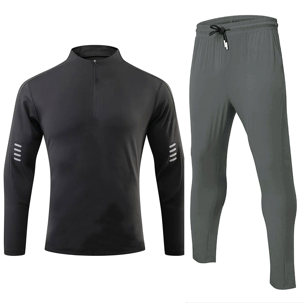 Sports Fitness Men's Long Sleeve Top Zip-up Shirt Trousers Two-piece Suit - enhanced image 20