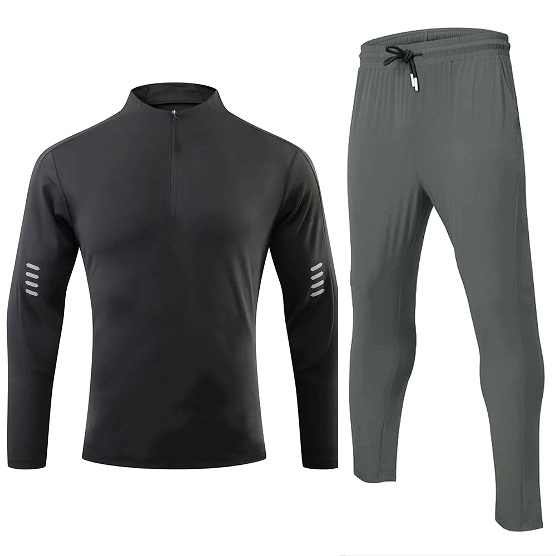 Sports Fitness Men's Long Sleeve Top Zip-up Shirt Trousers Two-piece Suit - enhanced image 20