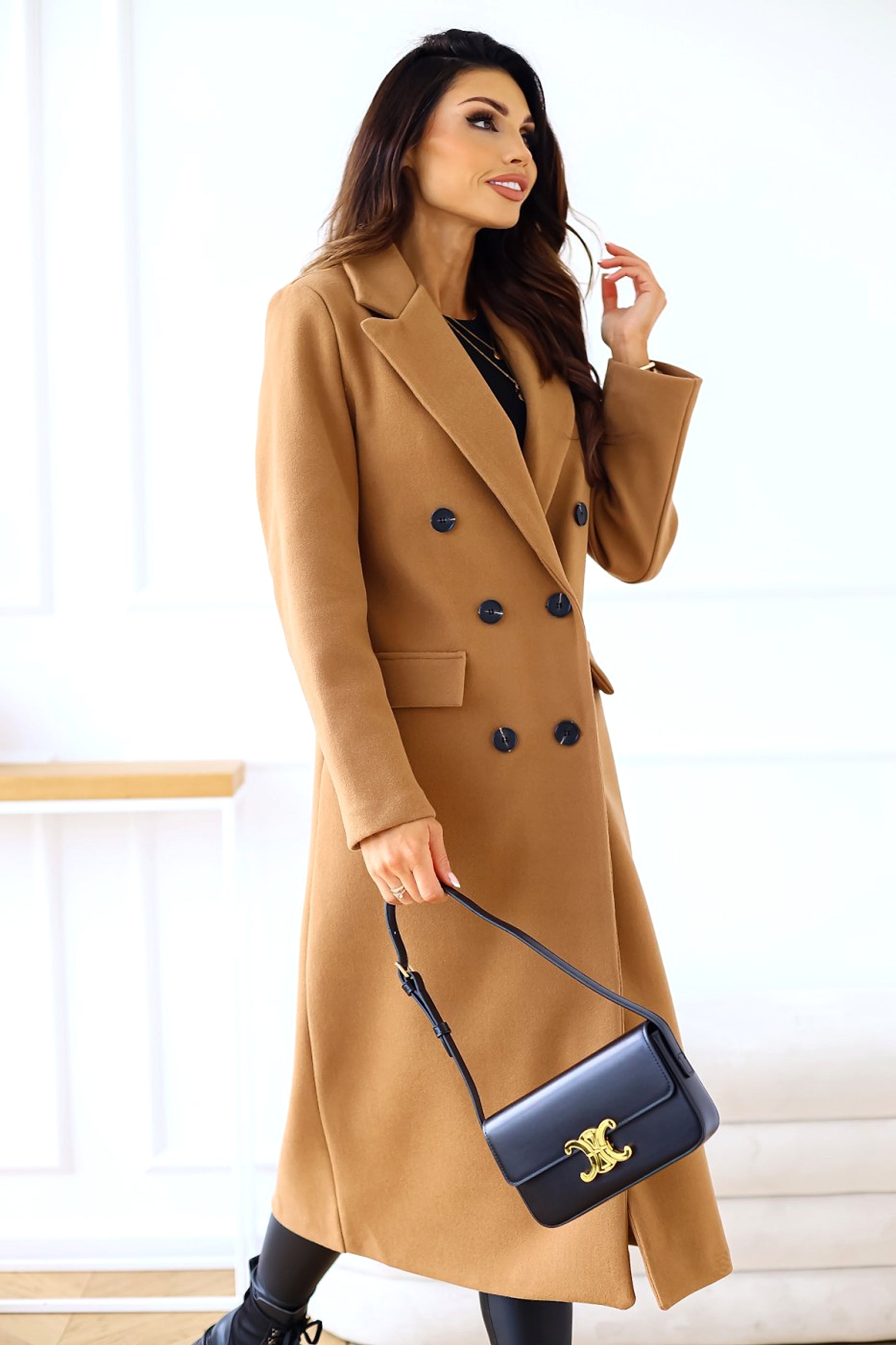 Women's Fashion Simple Double Breasted Long Sleeve Lapel Button Woolen Coat - enhanced image 20