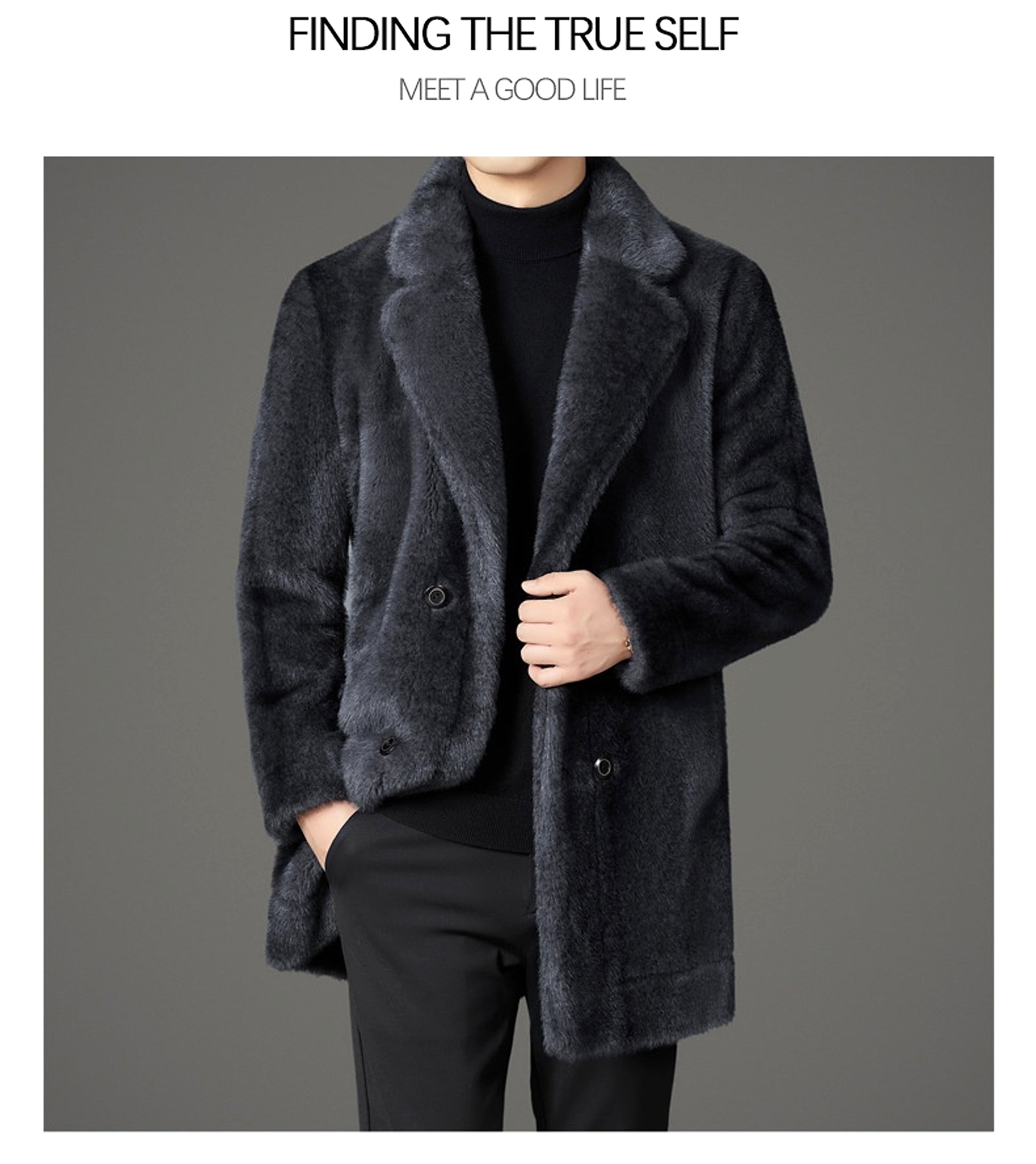 Xuelan Mink Fur Warm Coat On Both Sides Jacket Ment - enhanced image 20